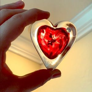 Blown-Glass Heart Sculpture Paperweight